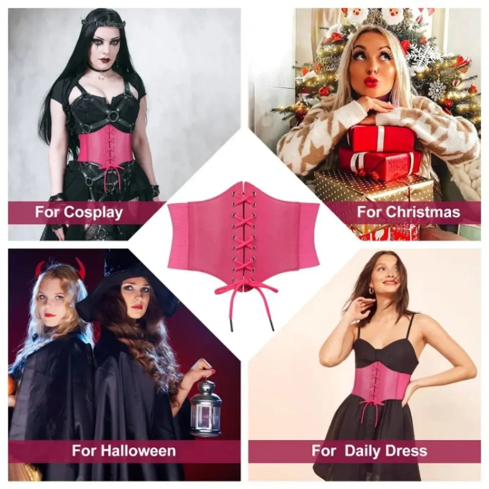 Nieuwe Punk Afslankende Lichaamsriemen PU Leer Hoge Elasticiteit Brede Riem Externe Slijtage Rokriem