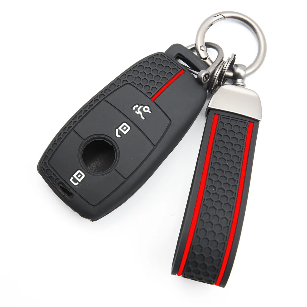 Key Case Cover With Lanyard For Mercedes Benz A B C E S Class W213 W205 E200 E260 E300 E320 AMG CLA Smooth Finish Perfect Fit