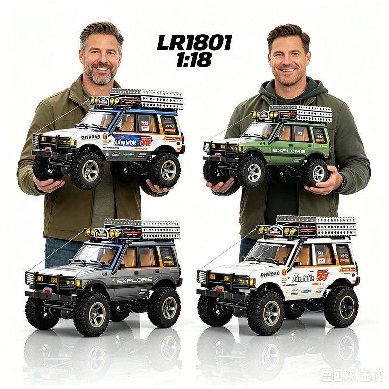 

LR1801 1/18 Scale Off Road RC Crawler Car High Speed Climbing Vehicle LED Light Metal Body Remote Control Truck Hobby Toy Gift