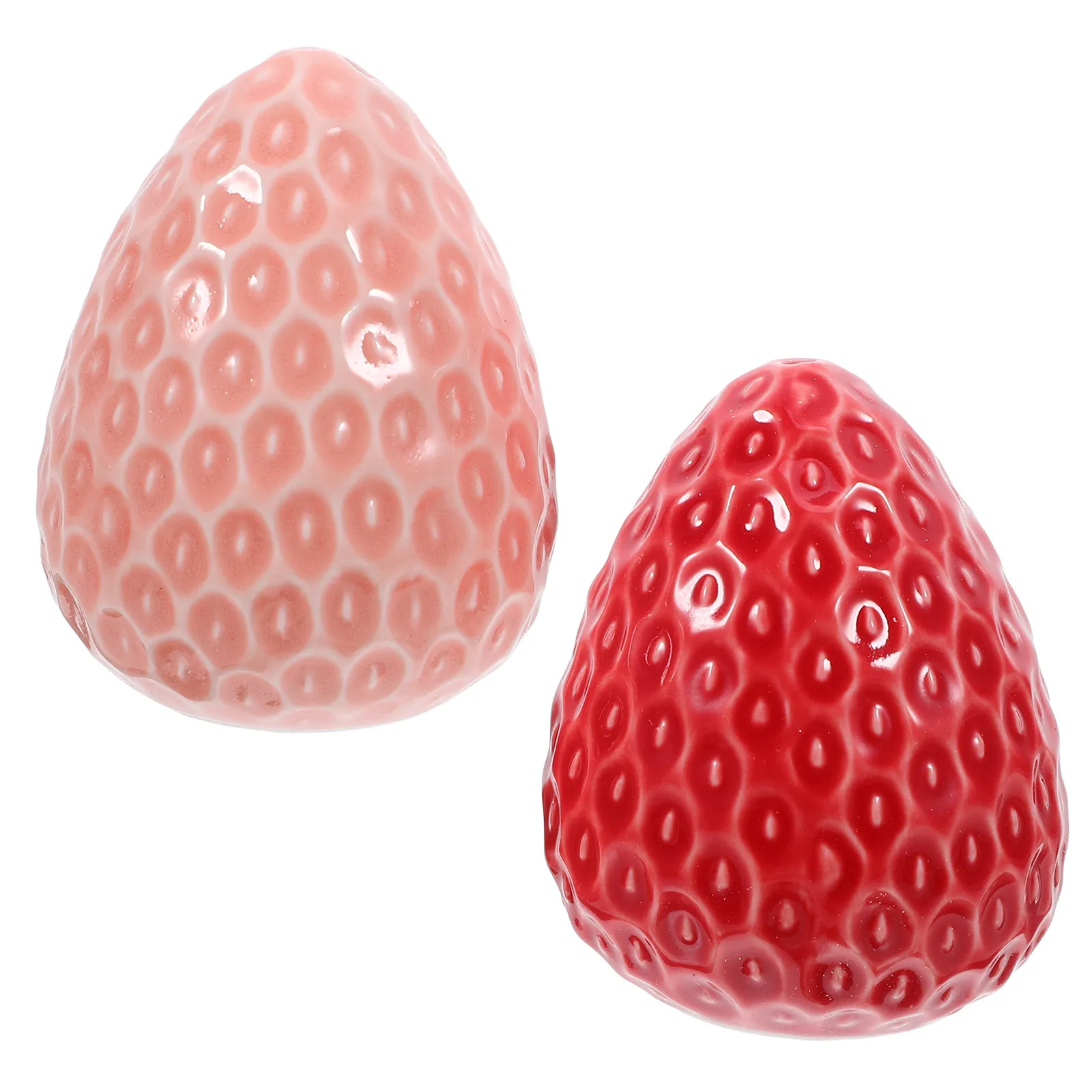 2Pcs Ceramic Pepper and Salt Shaker Set Strawberry Nutcracker Shape Kitchen Seasoning Holders Compact Decorative Spice