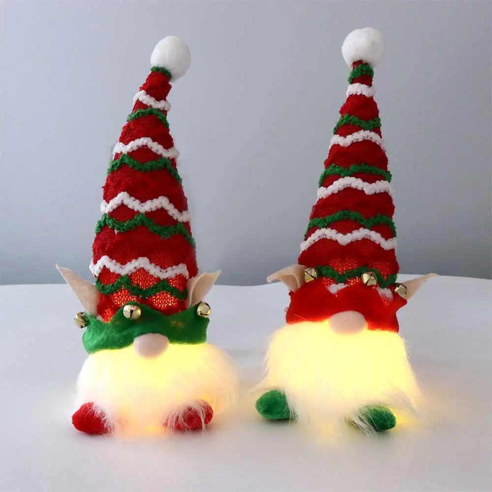 

Creative Sprite Elf Gnome Lights Forest Santa Glowing Santa Elf Doll With Lights illuminated Christmas Dwarf Ornament New Year