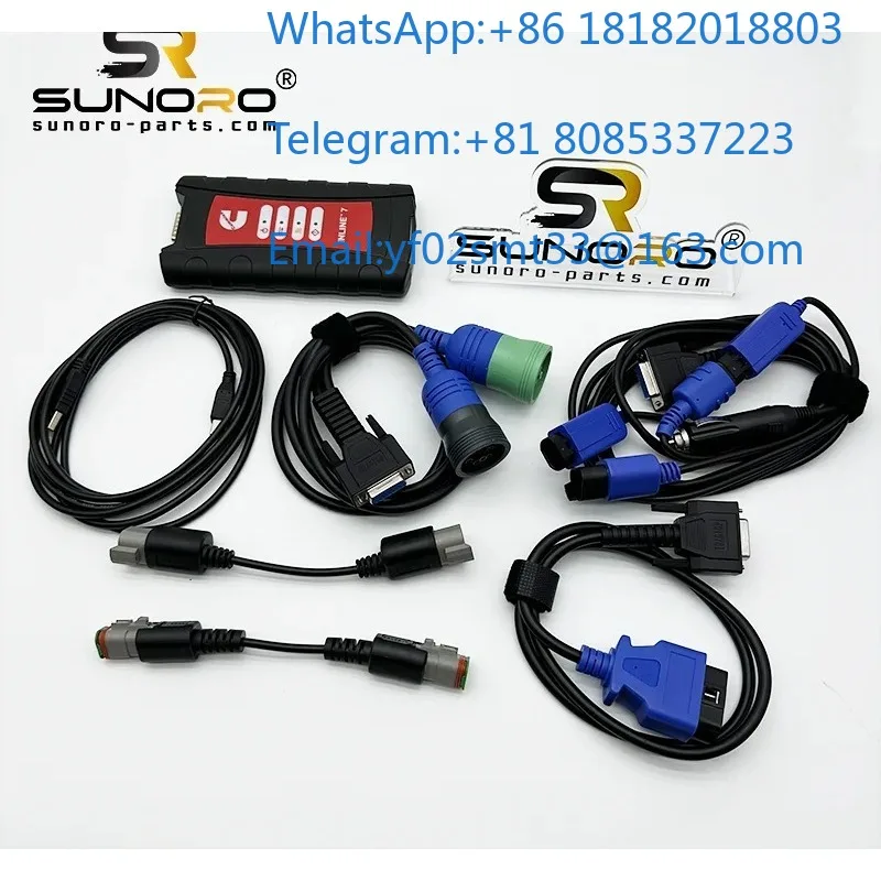 INLINE 7 Data Link Adapter Heavy Duty Truck Diagnostic Tool With Latest Cum-m-ins Insite 8.7 Software USB WiFi Bluetooth