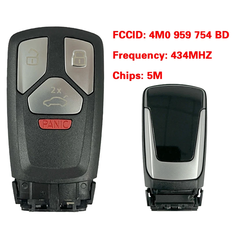 

CN008200 Original 3+1 Buttons Remote Control key 434Mhz 5M chip FCC 4M0 959 754 BD Keyless GO For A-udi A4 A5 Q5 Q7 S4 S5