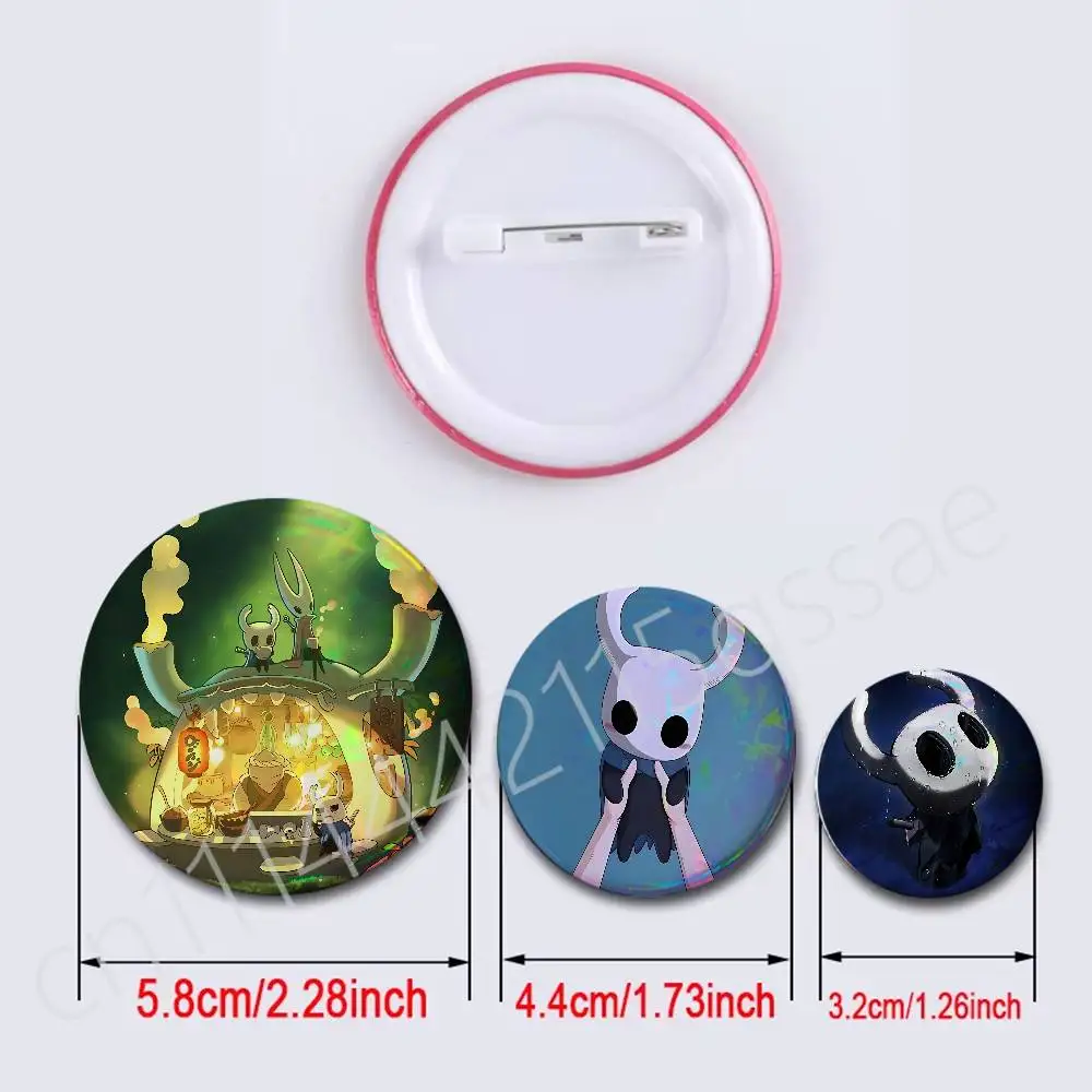 H-Hollow Game K-Knight 25/32/44/58/75mm Round Cosplay Pin Bag Decor Fans Collect Friends Gifts Brooch Souvenir