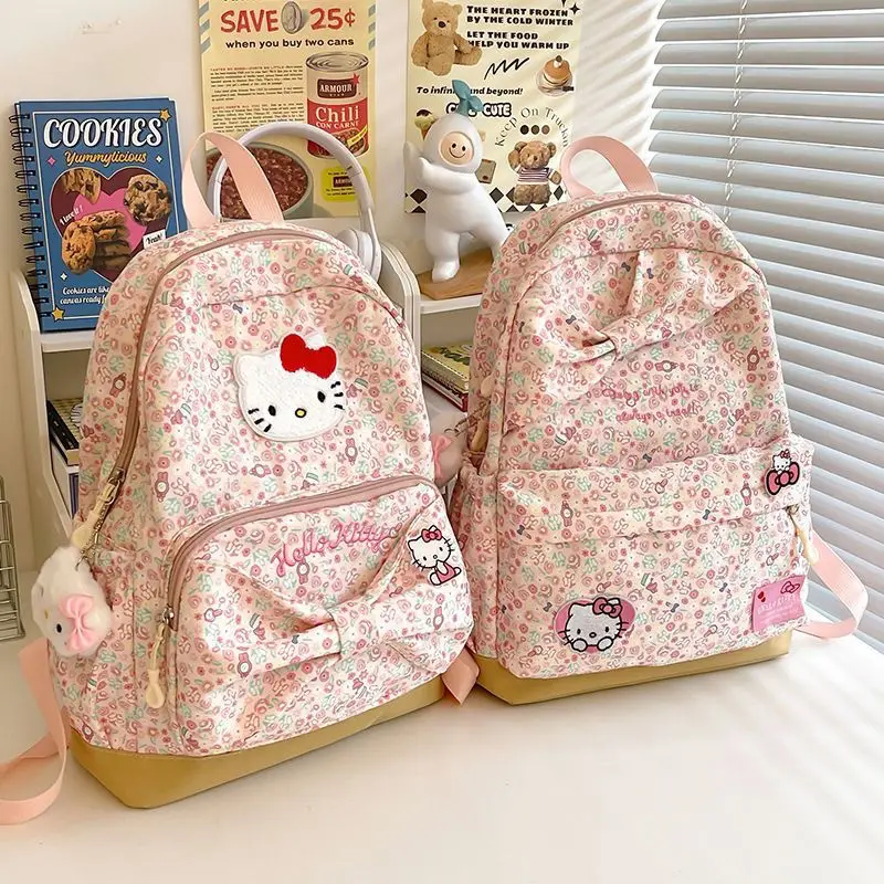 

Sanrio японский детский рюкзак hello kitty модная школьная сумка для студентов новый стиль мультфильм легкая многофункциональная сумка для хранения