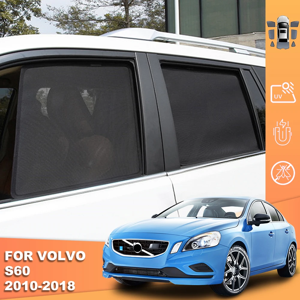 

For Volvo S60 MK2 2011-2018 Magnetic Car SunShade Shield Front Windshield Curtain Rear Side Baby Window Mesh Sun shade Visor