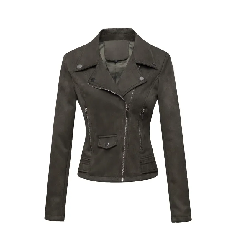 Women's High Quality Fashionable Warm Plush Frosted Leather Jackets Warm Suede Jacket Skin Coats for Women