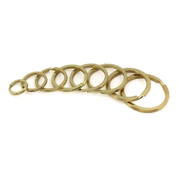 100pcs Solid Brass Split Rings Double Loop Keyring 15-38mm bag hook Connector Keychain Keys Holder DIY Leather Craft hardware
