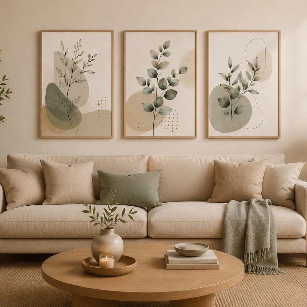 3pcs/Set Modern Boho Botanical Wall Art Posters Warm Natural Tones Canvas Posters for Living Room and Bedroom Decorations Gifts