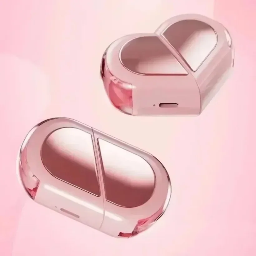 Semi In-Ear Bluetooth 5.3 TWS Earbuds Heart Shape Rotating Case Wireless Headset 13mm Driver Sweatproof Sport Earphone Hot Sale
