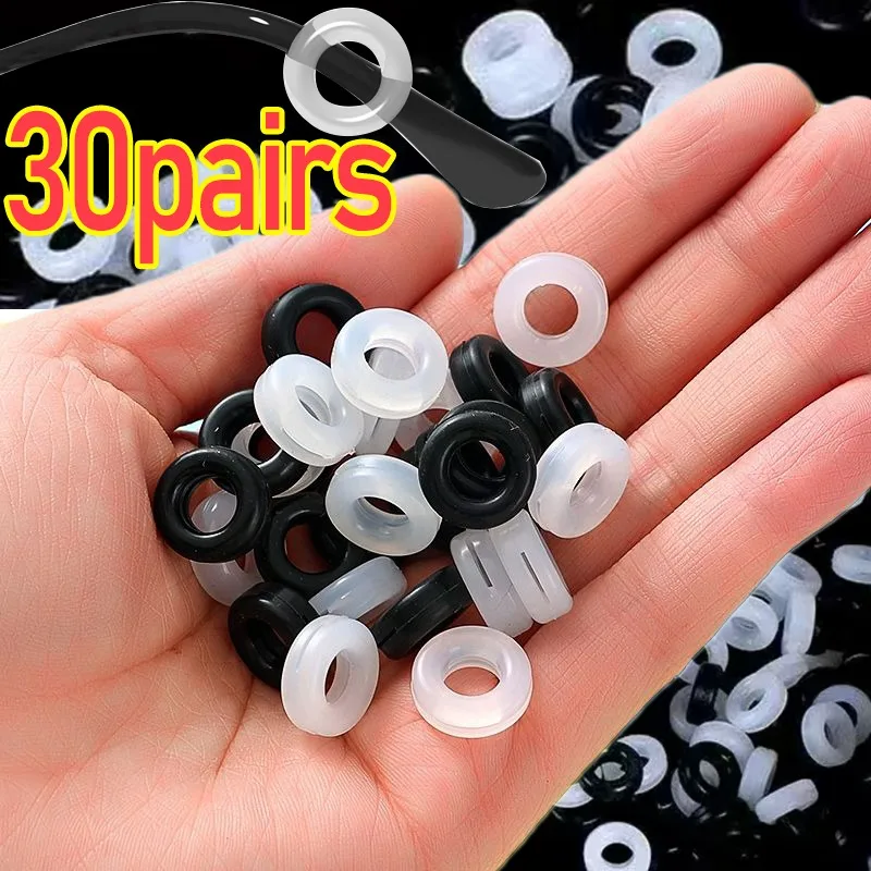 10/30pairs Silicone Mini Glasses Anti Slip Round Ear Hook Eyeglass Invisible Grip Temple Tip Holder Spectacle Eyewear Wholesale