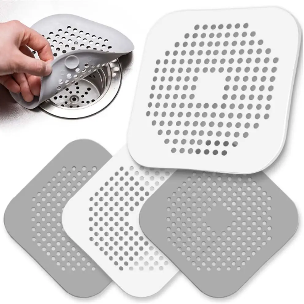 

Shower Hair Catcher Silicone Hair Stopper Shower Tub Drain Covers Drain Strainer with Suction Cup Suit for Bathroom Bathtub and