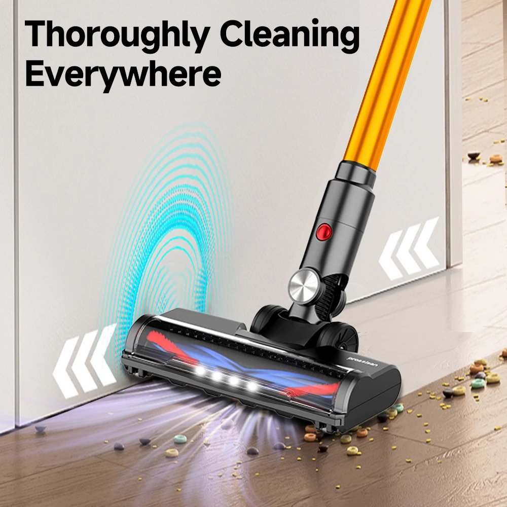 Vacuum Cleaner WS02/Yellow upgraded version, 35000pa/45000pa Super Suction, 8-in-1 Wireless Brushless Motor Newly Upgraded