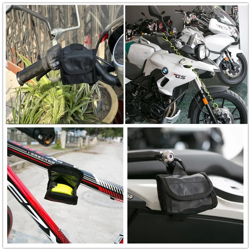 Motorrad-Alarmschloss-Tasche für Roller, Fahrräder und Motorräder, Schwarze Schlüsseltasche für Mountainbikes, Abnehmbar – Detail 7