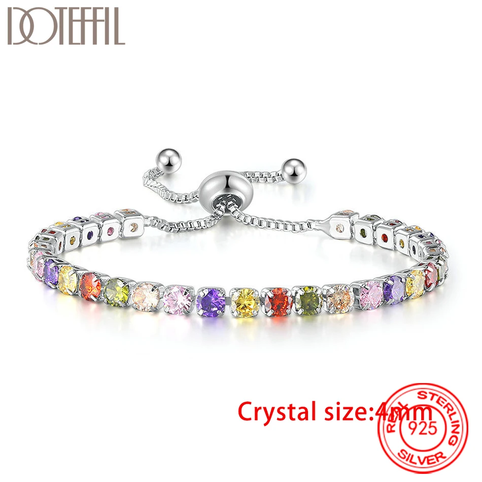 

DOTEFFIL Tennis Bracelet Iced Out Chain Bracelets For Women Men Silver/Gold/Rose Gold Men Bracelet Chain Homme Jewelry