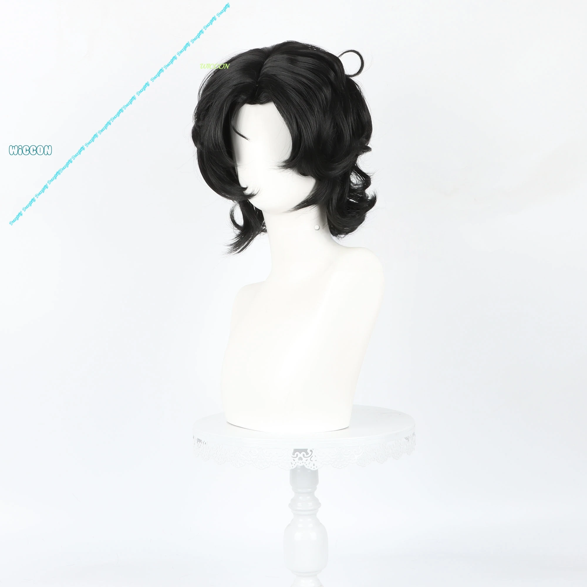 Men's Pierrot Jester Harlequin White Short Wig Heat Resistant Synthetic Cosplay Hair for Circus Halloween Roleplay