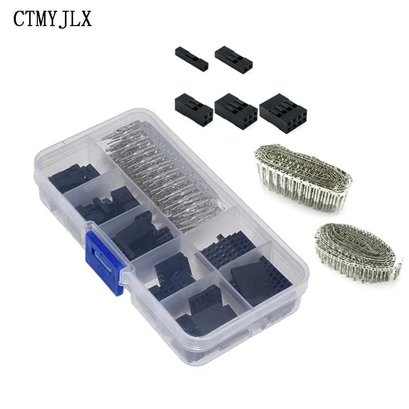 310pcs 2.54mm Dupont Wire Jumper Pin Header Connector Kit Male Crimp Pins+Female Pin Connector Terminal Pitch DIY Electronic