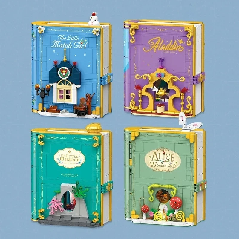 

3D Building Block Fairy Tale Story Architecture Toy Book Creative Educational Building Blocks Adult Birthday Gift JJ9053- JJ9056