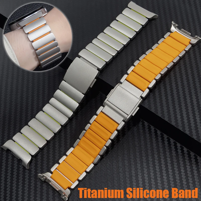 samsung-galaxy-watch-ultra-2025-47mm用チタン製マグネット式ストラップ、galaxy-watch-8-40-44mm、8-classic-46mm用シリコンバンド