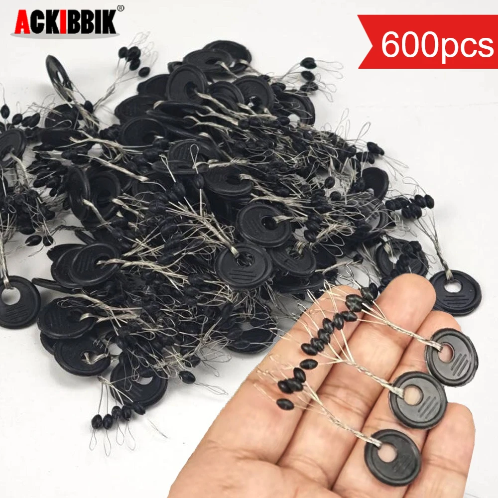 600pcs/set Bobber Stoppers S/M/L Rubber Stopper Space Bean Fishing Line Space Beans Fish Bobber Tools Fishing Accessories