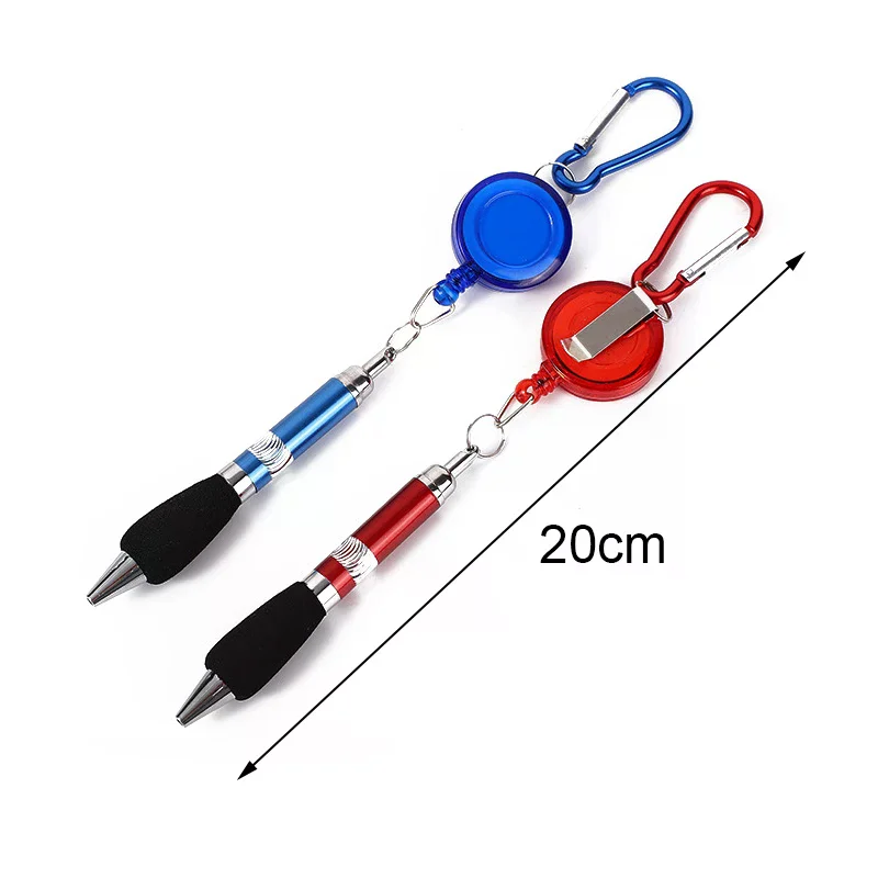 Buckle Ring Lanyard Stationery Retractable Key Chain Ballpoint Pen Neutral Pen Easy Pull Buckle Pen Writing Tools