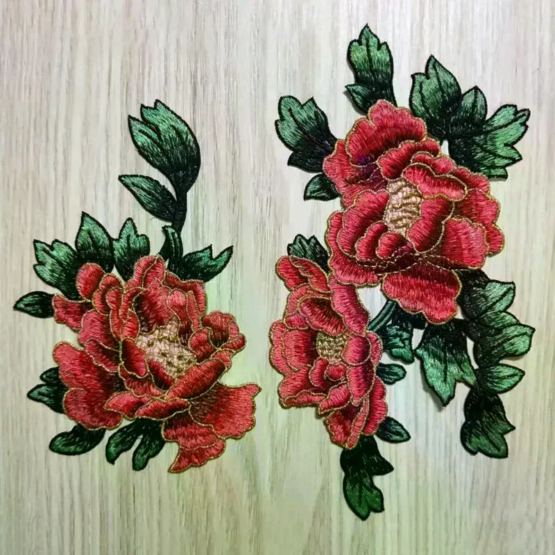 1PCS Fashion Elegant Peony Embroidery Patch Floral Embroidery DIY Flower Patch Floral Applique