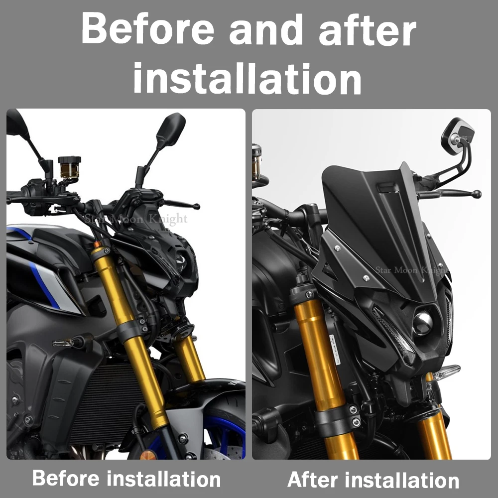 Motorcycle Aluminum Windscreen Windshield For YAMAHA MT09 MT-09 MT 09 2021 2022 2023 Accessories Wind Shield Deflector Protector