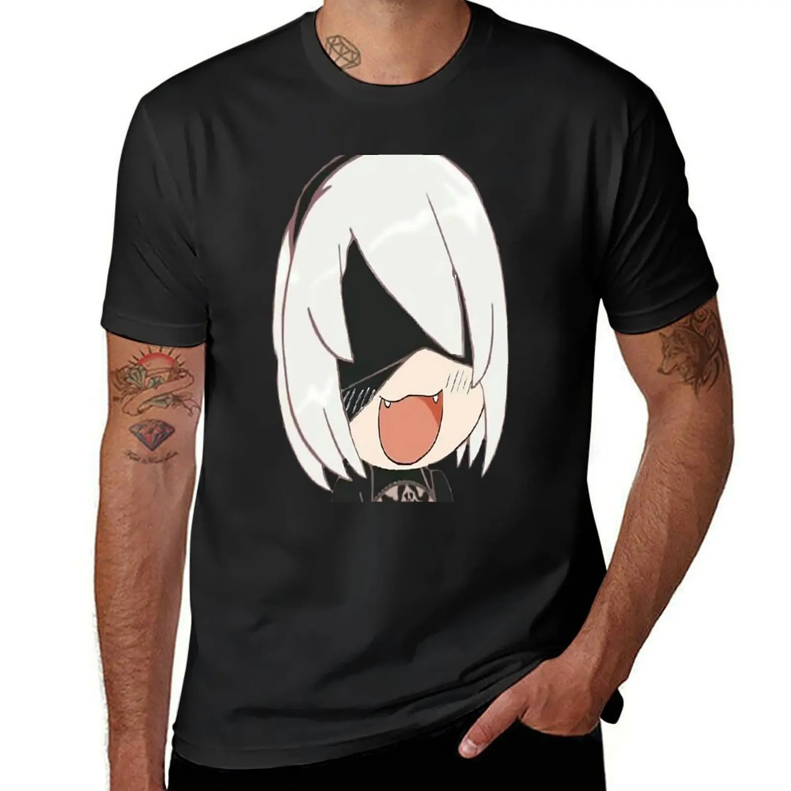 

Chibi 2B - Nier Automata T-Shirt for a boy oversized mens graphic t-shirts hip hop