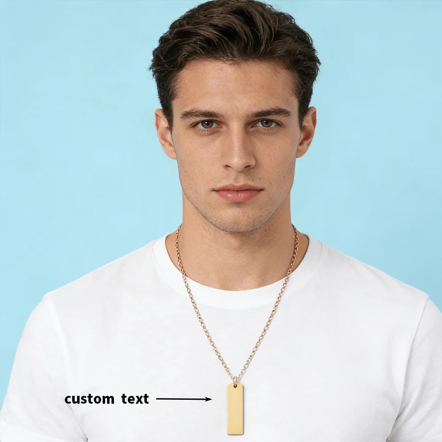 Cross-border foreign trade smooth long pendant necklace lovers Joker DIY stainless steel clavicle chain laser lettering jewelry