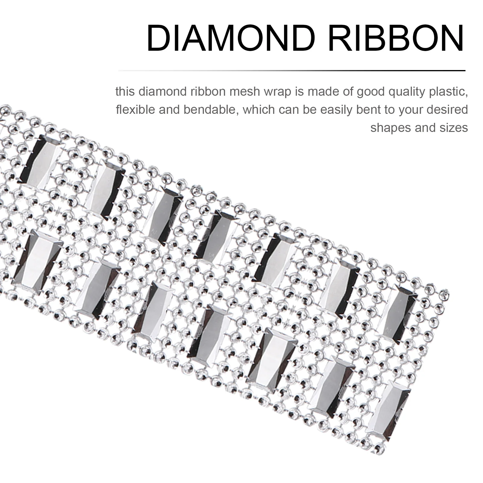 

1 Roll Rhinestone Diamond Ribbon 10 Yards 8-Row Faux Diamond Roll Sparkling DIY Craft Accessories Rhinestone Ribbon