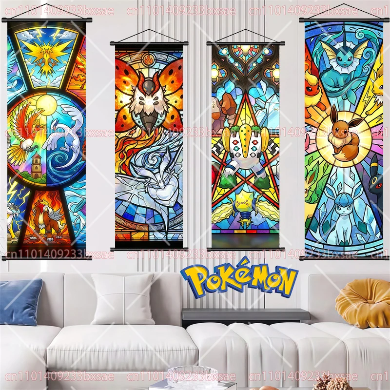 ポケモンアニメーションスクロール絵画ミュウツーゲンガーリザー - Home Cinema Decor のレビューと価格