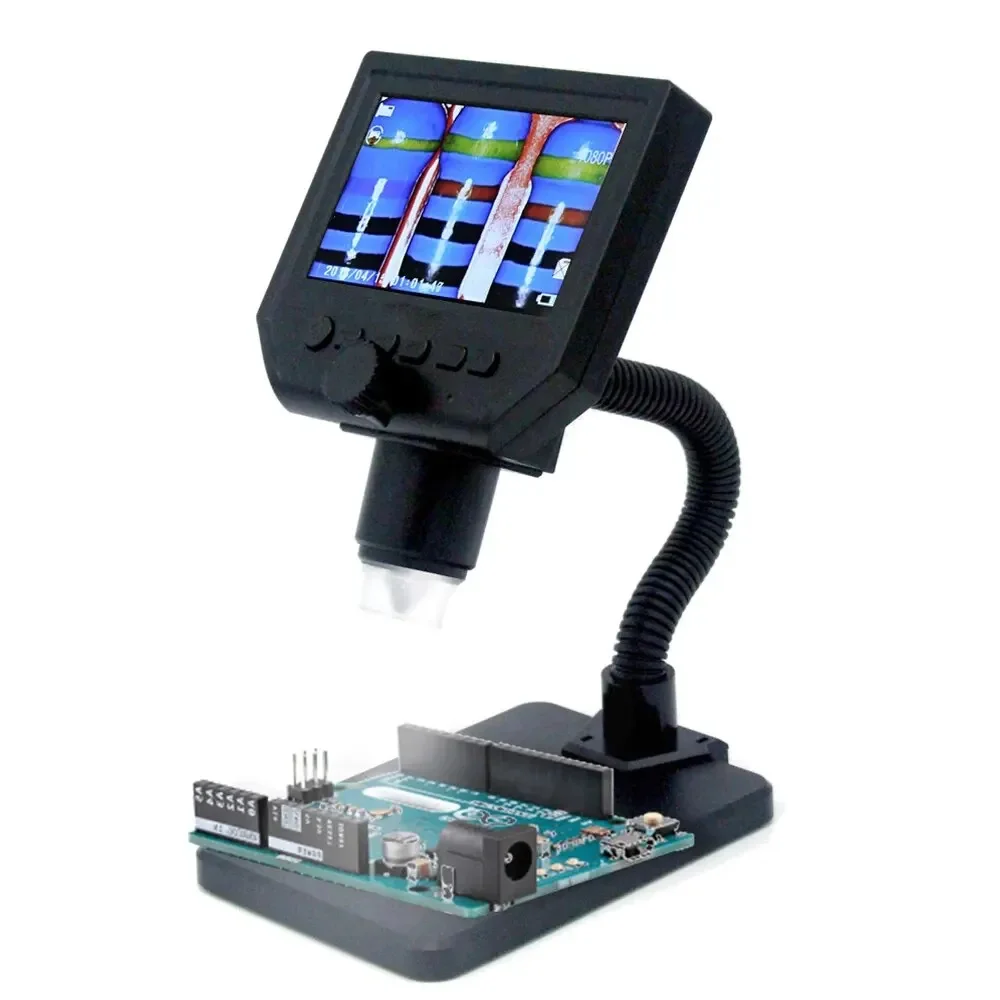 4.3 In LCD Digital Microscope 1-600X Coin Microscope for Error Coins Micro Scope with High Stand 8 LED Kids Adult USB Magnifier