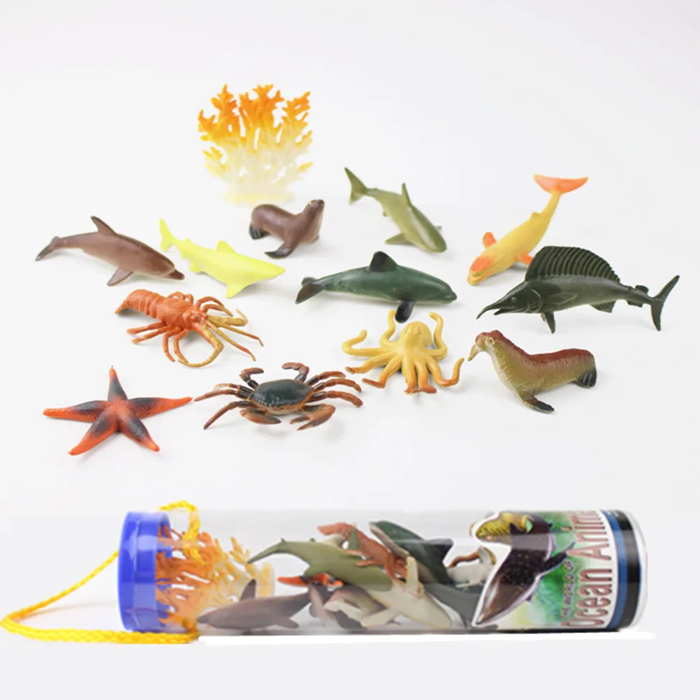 

Набор из 12 фигурок морских животных: креативные фигурки океанских обитателей для малышей, развивающие игрушки для распознавания цветов