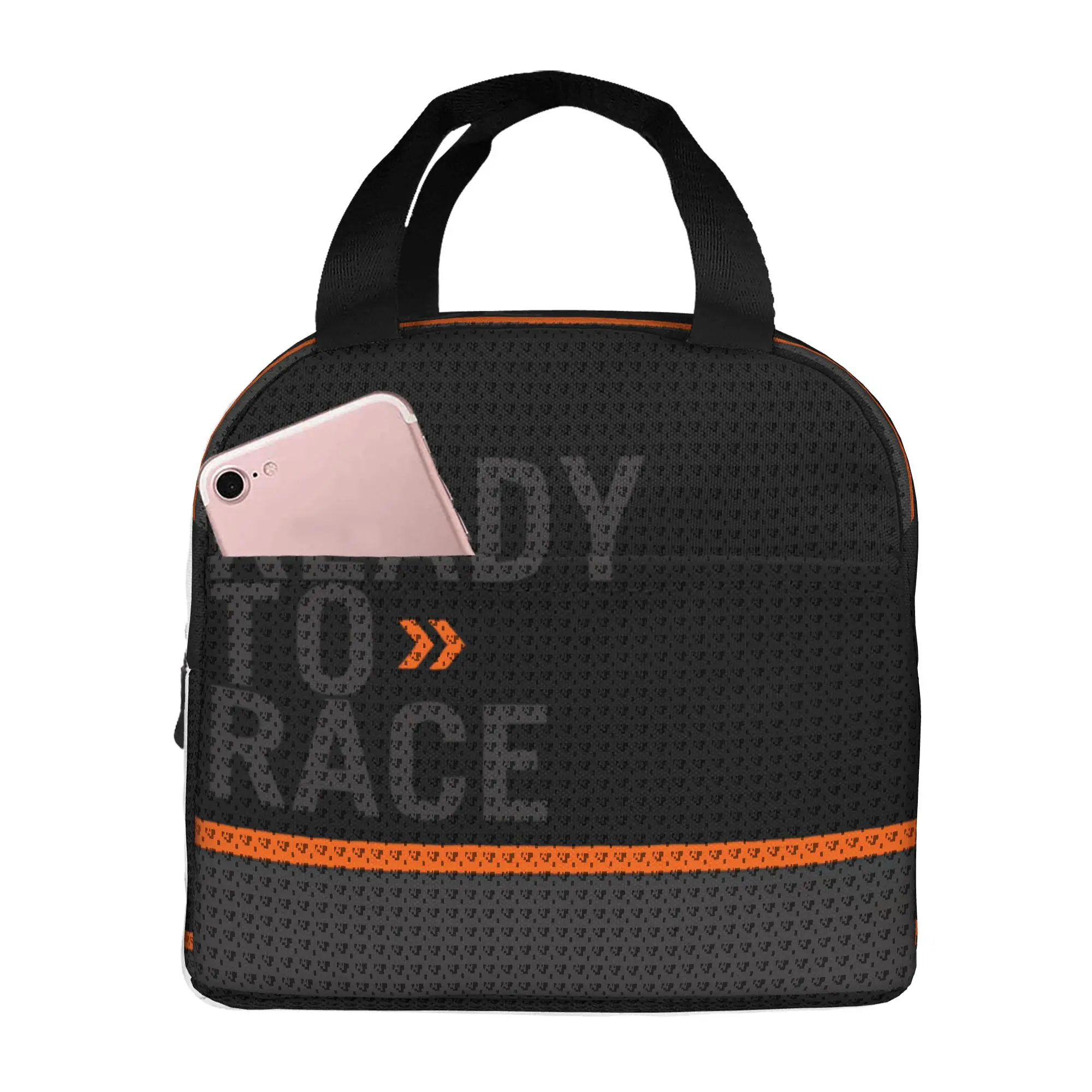 Ready To Race Logo Insulated Lunch Bags Work School Racing Sport Motorcycle Rider Portable Thermal Cooler Bento Box Women Men