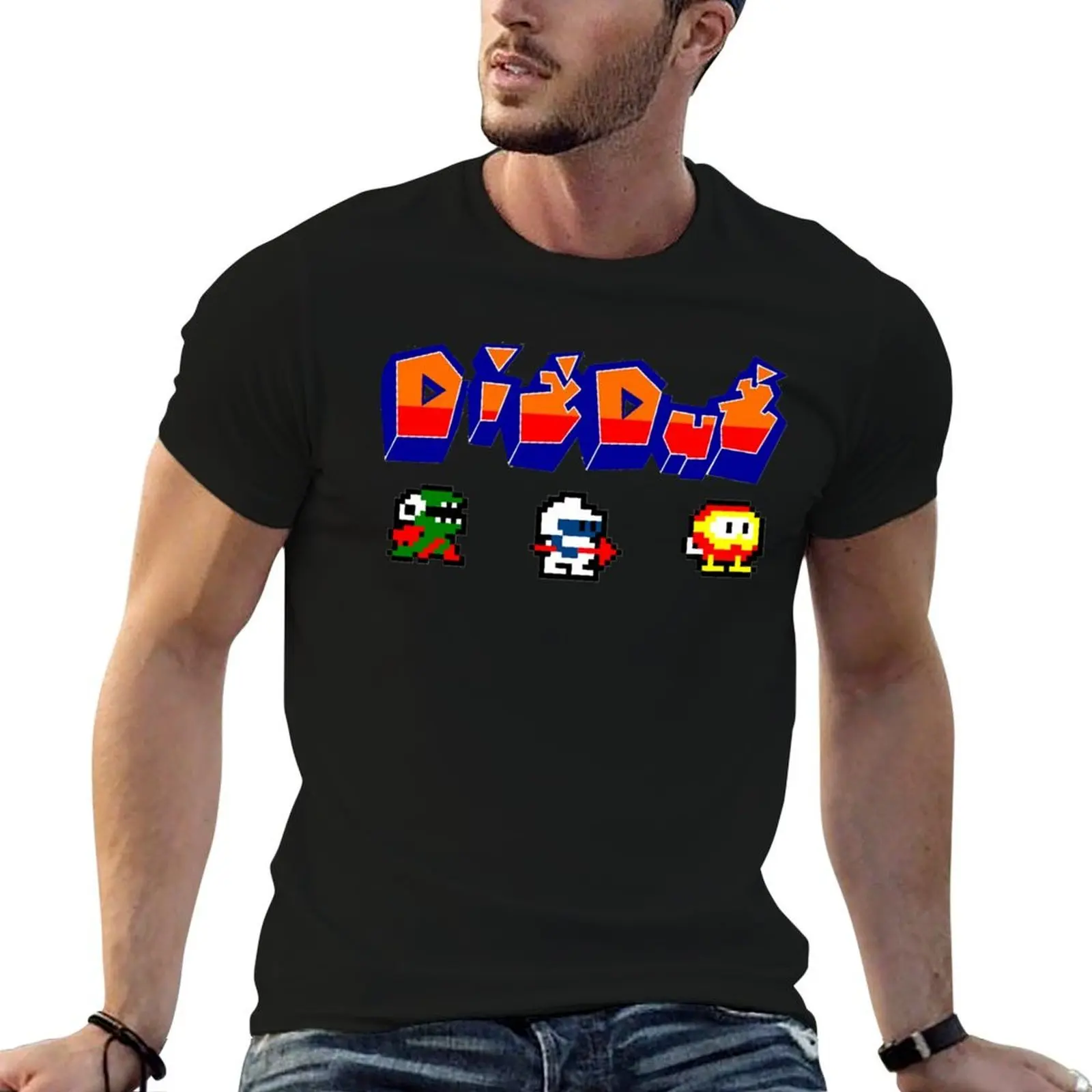 Camiseta clásica Dig Dug, camisetas gráficas para hombre, camisetas con estampados, camiseta