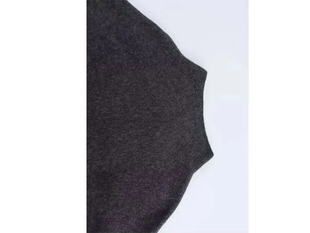 

HH женская новая модная универсальная однотонная вязаная накидка с воротником-стойкой, женская свободная повседневная асимметричная куртка Mujer