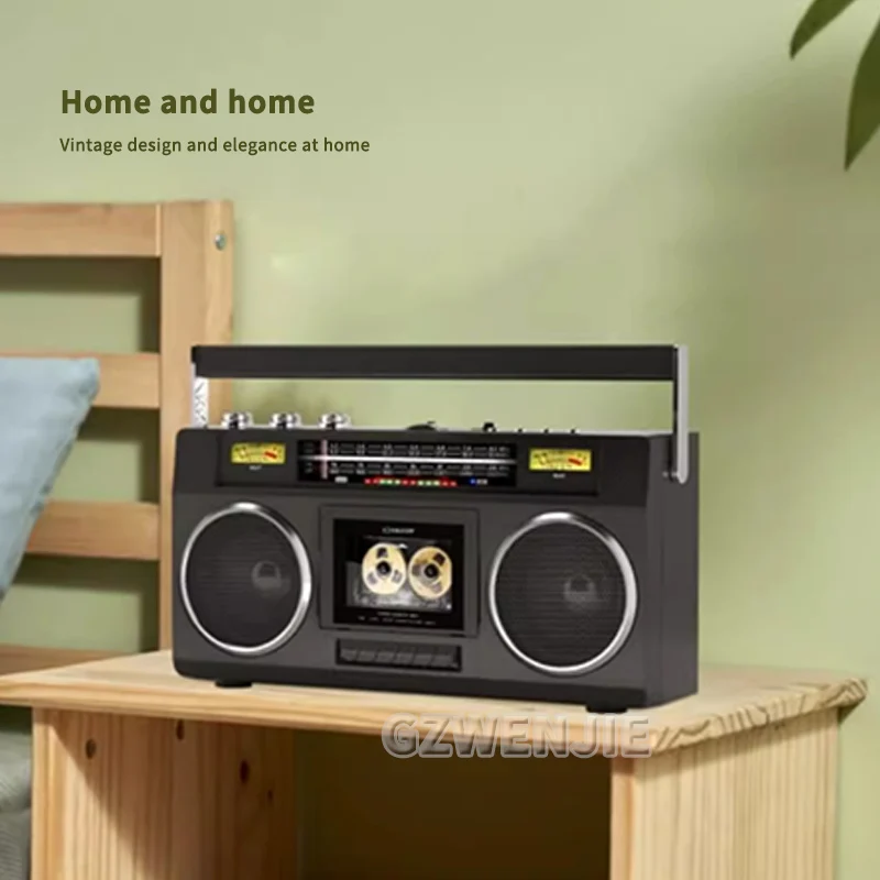 Retro Nostalgic Old-fashioned Magnetic Tape Recorder Multi-function Bluetooth Speaker FM Radio HIFI Sound Quality Bass Regulatio