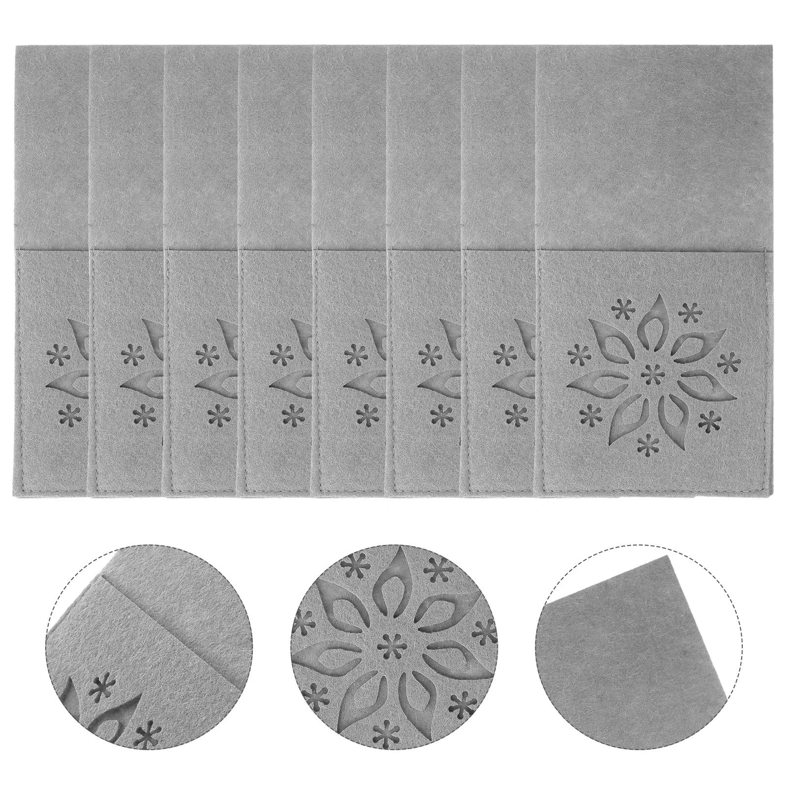

8Pcs Christmas Cutlery Holder Snowflake Pattern Rustic Utensil Pouches Silverware Organizer Flatware Sleeves Holiday Party Table