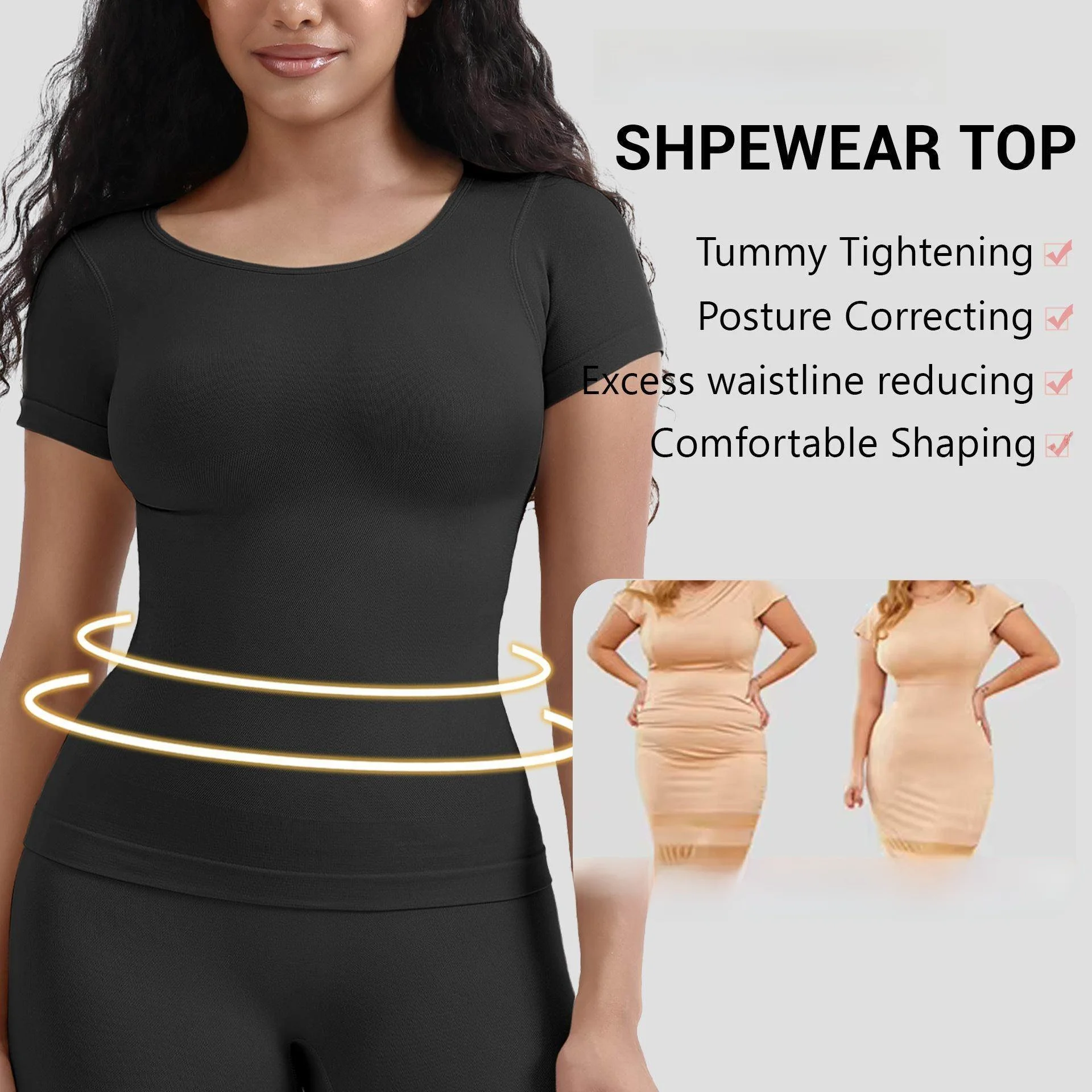 

Sl apewear T-irt ort Sve Waist Cinching Base Layer Top Men's Autumn Long Sve Corset Body Suit China Made