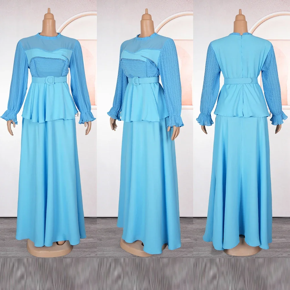 

Fashion African Party Dresses for Women New Fashion Ankara Dashiki Chiffon Wedding Gown Elegant Outfits Muslim Dress Abaya Robe