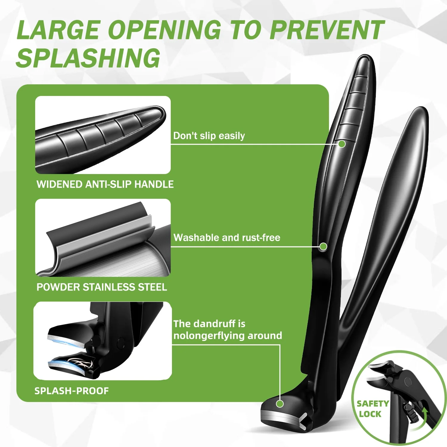 Heany Duty Large Opening Nail Clippers for Seniors Pregnant with Lock Buckle Angled Curve Toenail Clippers for Thick Nails Tool