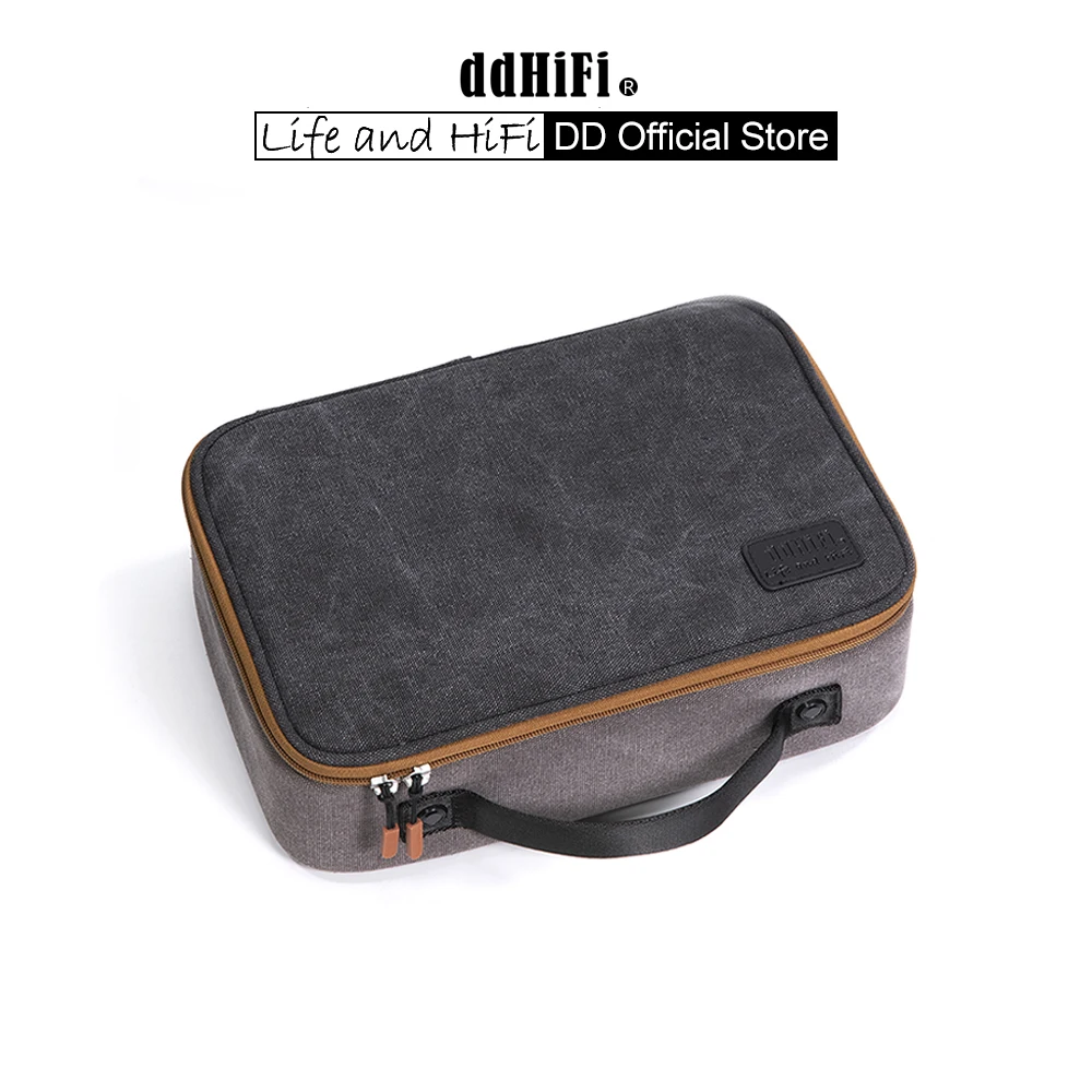 DD ddHiFi CZ300 Bolsa de almacenamiento HiFi portátil de gran capacidad para múltiples espacios hecha de lona de algodón impermeable gris retro 16A