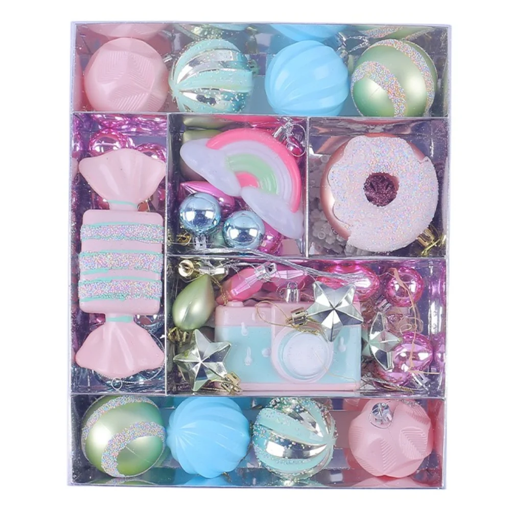 Macaroon Christmas Balls Set Candy Camera Christmas Tree Alien Pendant Festival Plastic Christmas Tree Ornament - Image 2