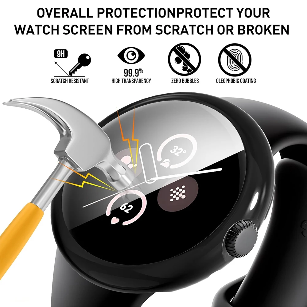 Casing untuk Google Pixel Watch 2 Pelindung Layar jam tangan pintar Tahan Guncangan Pelindung Penuh TPU Lembut Penutup Bumper untuk Pixel Watch