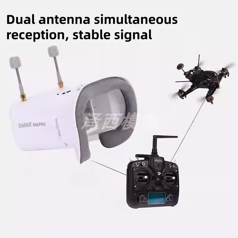 DMKR 008D PRO FPV Goggles 5.8G High-definition Simulation Image Transmission 4.3 Inch Screen Max 32G Memory Expand FPV Glasses