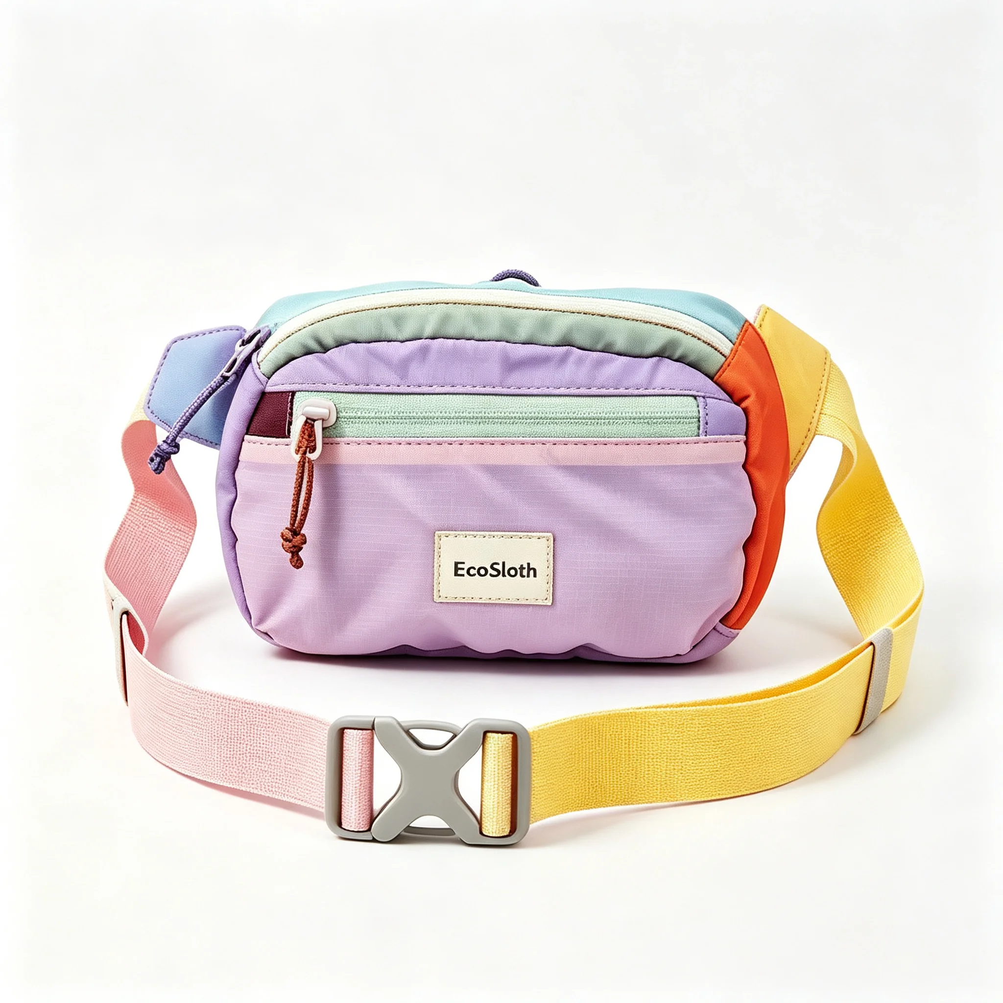 random-colors-unisex-fanny-pack-waterproof-durable-nylon-recycled-waist-bag-crossbody-chest-pack-zipper-for-travel-hiking-sport