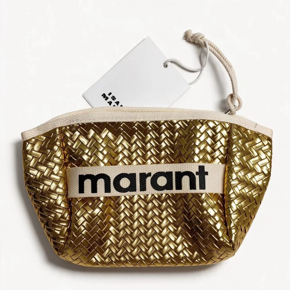 2026 autumn/winter PU woven makeup bag, women's portable storage bag, zipper small bag, ins style