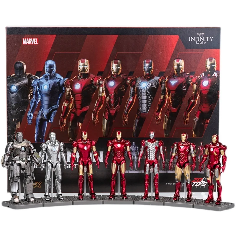 

Hot Zd Toys Iron Man 4 Inches With Base Mk1 Mk2 Mk3 Mk4 Mk5 Mk6 Mk7 Action Figures Tony Stark Model Action Figure Gift