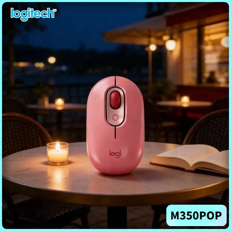 Quiet Click Logitech   POP Mouse Dual Connectivity 10m Range Ergonomic Grip for Arthritis-Friendly Use