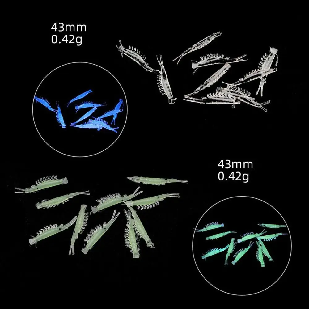 2025 25/30/36/40 مللي متر إغراء الطعم مضيئة لينة المطاط لينة الطعم noctilucent الحيوية ليلة ضوء الروبيان توهج في الظلام #2